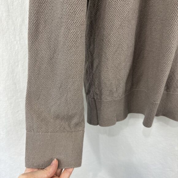 H&M Regular Fit Coupe Standard Brown Long Sleeve Polo Shirt Mens M Preppy - Picture 7 of 10